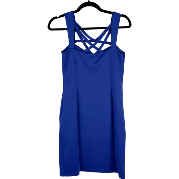 Eliza J Cobalt Blue Bodycon Strappy Cocktail Dress (6) - Picture 5 of 15